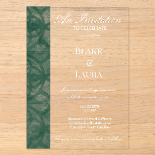 Invitaciones Acrílicas Lago Esmeralda Otoño Muscadine Batik Personalizado