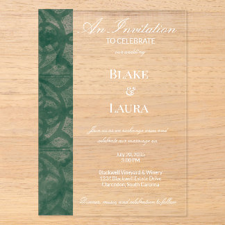 Invitaciones Acrílicas Lago Esmeralda Otoño Muscadine Batik Personalizado