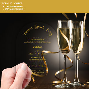 Invitaciones Acrílicas Lanzamiento de Producto Acrílico Claro Eventos Cor