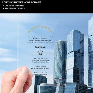 Invitaciones Acrílicas Lanzamiento de Producto Acrílico Claro Eventos Cor