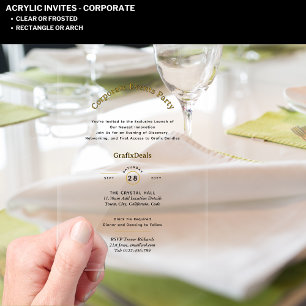 Invitaciones Acrílicas Lanzamiento de Producto Acrílico Transparente Even