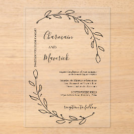 Invitaciones Acrílicas Laurel Wreath Boda