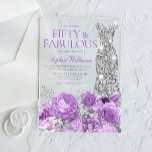 Invitaciones Acrílicas Lavanda morada y fiesta de cumpleaños número 50<br><div class="desc">Lavanda púrpura y plata 50 cumpleaños invitaciones acrílicas 50 e invitaciones fabulosas Ver colección de correspondencias en Nicho y tienda de nidos</div>