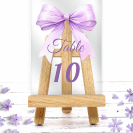 Invitaciones Acrílicas Lavender bow acrylic table number sign