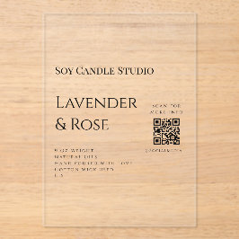 Invitaciones Acrílicas Lavender rosa soja negocios de velas añadir código