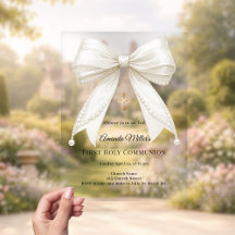 Lazo perlas marfil niña elegante Primera Comunión