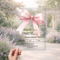 Lazo rosa Quinceañera lujo transparente