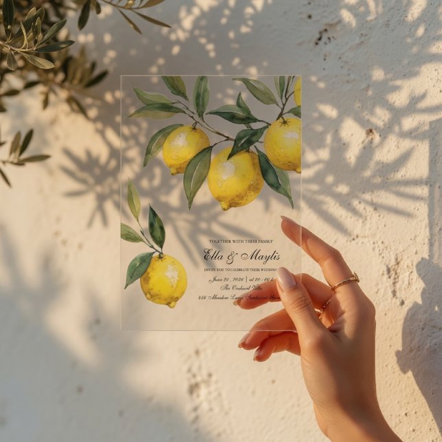 Invitaciones Acrílicas Lemon Acrylic Wedding (Subido por el creador)