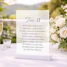 Invitaciones Acrílicas Letrero de Asiento de Mesa de Acrílico Mínimo