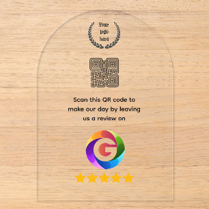 Invitaciones Acrílicas Letrero de escritorio para reseñas de Google   ped