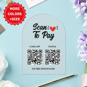 Invitaciones Acrílicas Letrero de Pago Personalizable por Escaneo - Impul