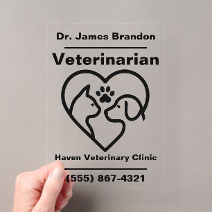 Invitaciones Acrílicas Letrero personalizado de acrílico para oficina vet