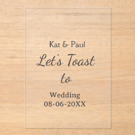 Invitaciones Acrílicas Let's toast to wedding add name date simple couple