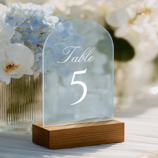 Invitaciones Acrílicas Light Blue Acrylic Wedding Table Number