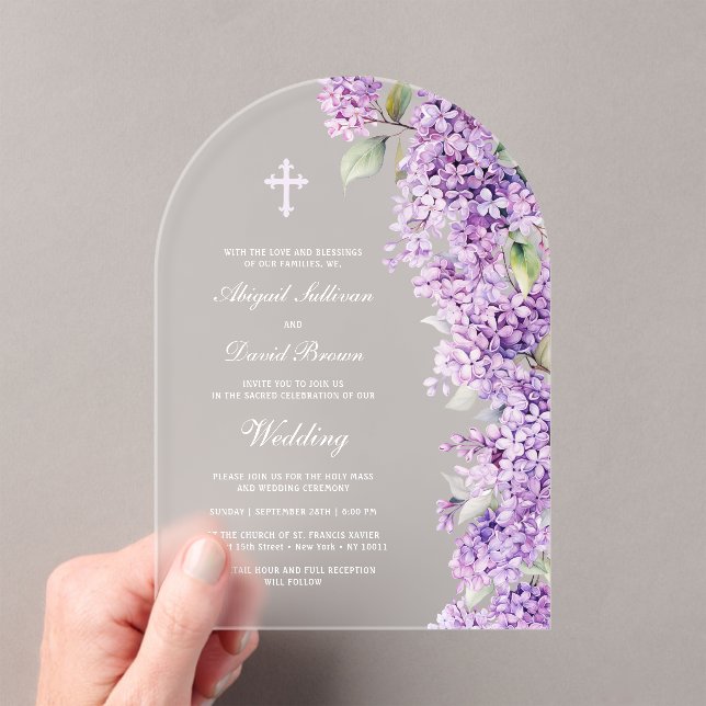 Invitaciones Acrílicas Lilac Arch Wedding (Insitu (portátil))