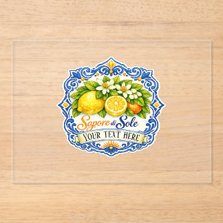 Invitaciones Acrílicas Limon Mediterráneo de Azulejo – Arte acuarela con
