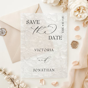 Invitaciones Acrílicas Limpio Simple Guardar La Fecha