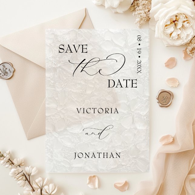 Invitaciones Acrílicas Limpio Simple Guardar La Fecha (Subido por el creador)