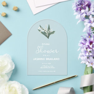 Invitaciones Acrílicas Lirio Moderno Del Valle Bouquet Bridal Shower