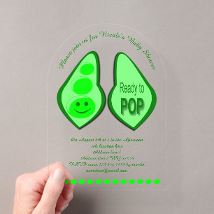Invitaciones Acrílicas Listo para reventar Regalo de ducha de bebé person