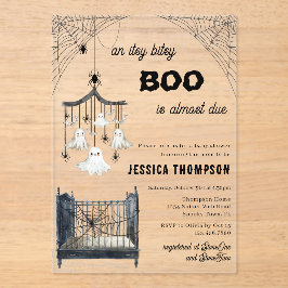 Invitaciones Acrílicas Little Boo Itsy Bitsy Spider Halloween Baby Shower