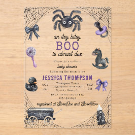 Invitaciones Acrílicas Little Boo Itsy Bitsy Spider Halloween Baby Shower