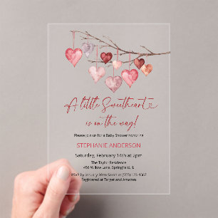 Invitaciones Acrílicas Little Slove Valentines Baby Shower