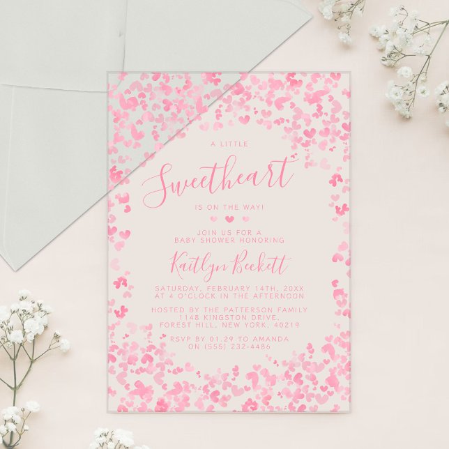 Invitaciones Acrílicas Little Sweetheart Valentine's Day Baby Shower (Subido por el creador)