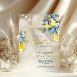 Invitaciones Acrílicas Little Sweetie Mediterranean Citrus Baby Shower