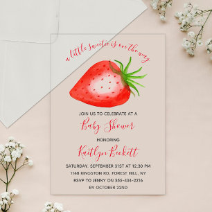 Invitaciones Acrílicas Little Sweetie Strawberry Baby Shower