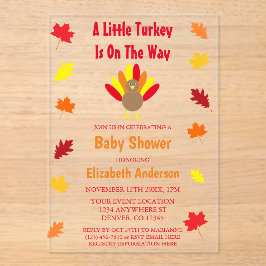 Invitaciones Acrílicas Little Turkey Baby Shower