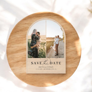 Invitaciones Acrílicas Llamada de Foto de Arco Boda Guardar la Fecha