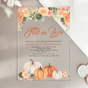 Invitaciones Acrílicas Lluvia de Amor en la Ducha Nupcial Floral de Calab