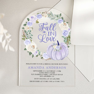 Invitaciones Acrílicas Lluvia de Amor Rosas Lavanda Calabaza Despedida de
