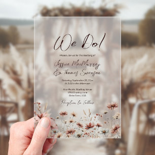 Invitaciones Acrílicas ¡Lo Hacemos! Boda de flores silvestres de Siena, u
