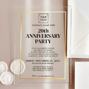 INVITACIONES ACRÍLICAS LOGO CORPORATIVO DE NEGOCIOS DE EMPRESA EVENTO DOR