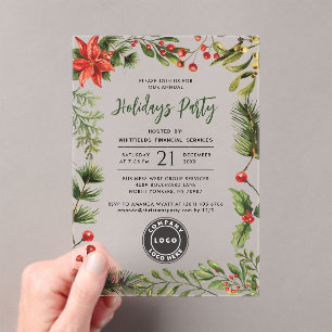 Invitaciones Acrílicas Logotipo de empresa Fiesta de Navidad Empleados