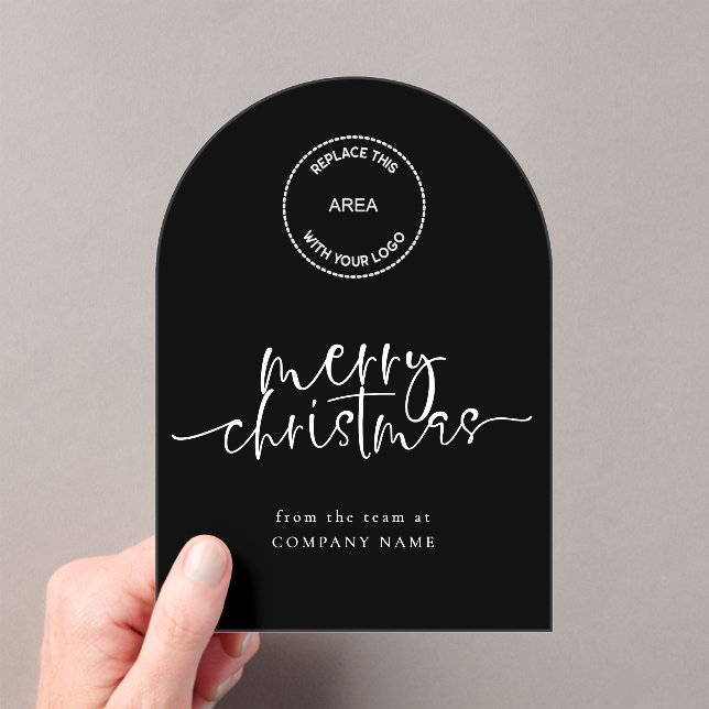 Invitaciones Acrílicas Logotipo Feliz Navidad Aritmos Aralicos Negros (Insitu (portátil))