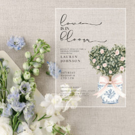 Invitaciones Acrílicas Love in Bloom Chinoiserie Blush Pink Bridal Shower
