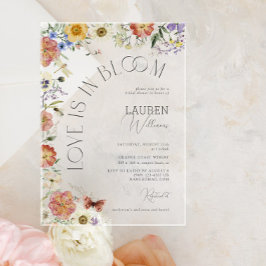 Invitaciones Acrílicas Love Is In Bloom Pressed Wildflower Bridal Shower