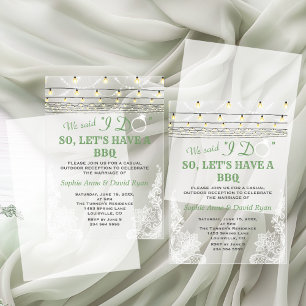 Invitaciones Acrílicas Luces de Cadena de Encaje Encantadoras Después de