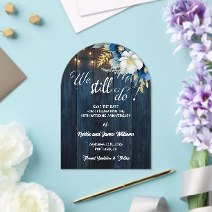 Invitaciones Acrílicas Luces de Cuerda para 45 Aniversario de Boda We Sti