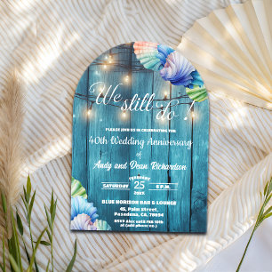 Invitaciones Acrílicas Luces de Cuerda por 40 Aniversario de Boda