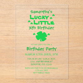 Invitaciones Acrílicas Lucky Little Birthday