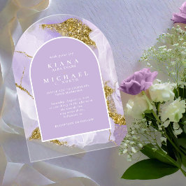 Invitaciones Acrílicas Lux Ink Lavender Resumen ID990