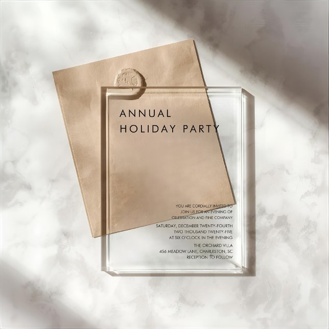 Invitaciones Acrílicas Luxury Clear Acrylic Annual Holiday Party  (Subido por el creador)