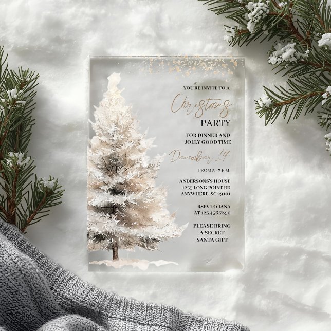Invitaciones Acrílicas Luxury Winter Holiday (Subido por el creador)
