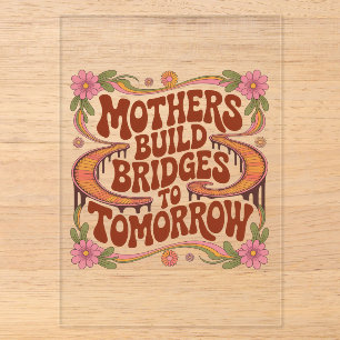 Invitaciones Acrílicas Madres Construyen Puentes Hacia el Mañana