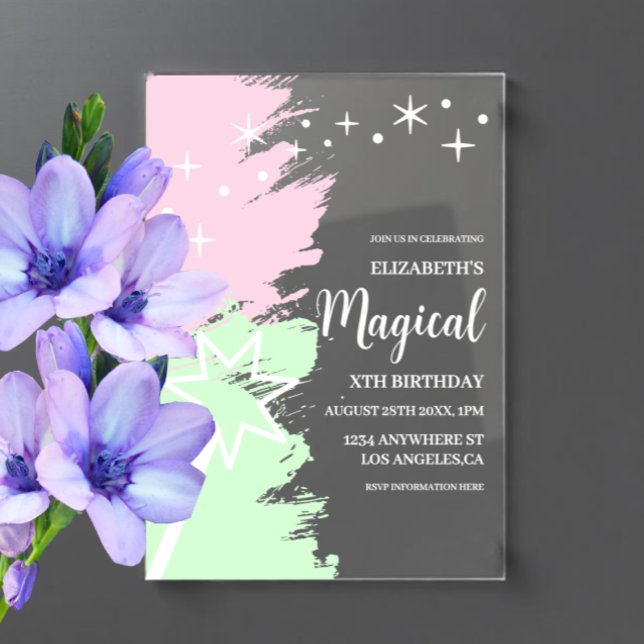 Invitaciones Acrílicas Magical Birthday (Subido por el creador)