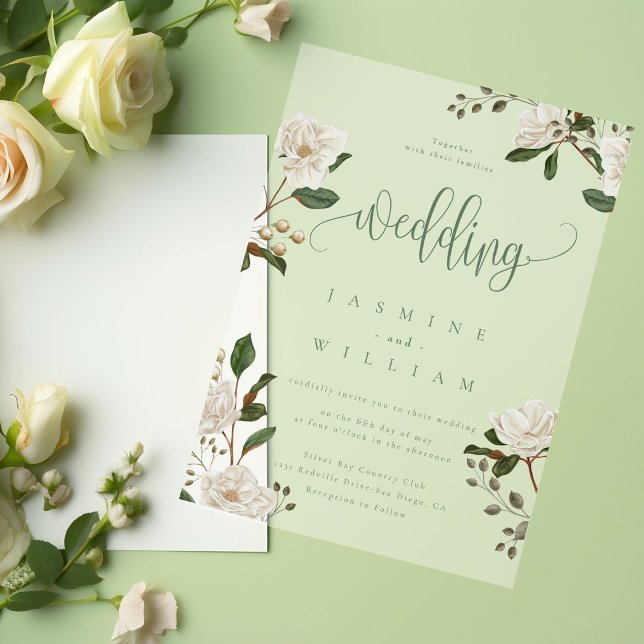 Invitaciones Acrílicas Magnolia Boda moderno (Subido por el creador)